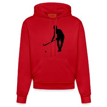 feldhockey silhouette - Organic Fitted Hoodie Made in EU - Rot - Vorne