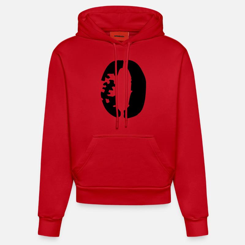 Null - Organic Fitted Hoodie Made in EU - Rot