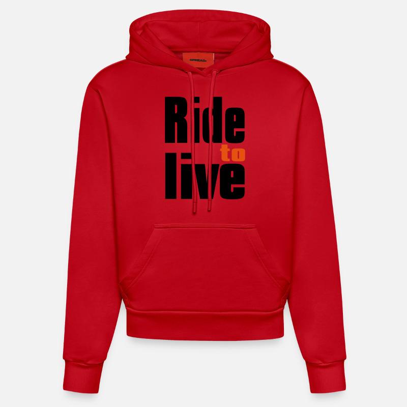 Bikers - Sweat à capuche bio ajusté fabriqué en UE - rouge