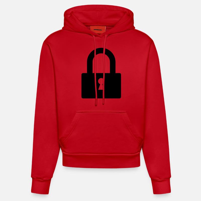 lock - Sweat à capuche bio ajusté fabriqué en UE - rouge