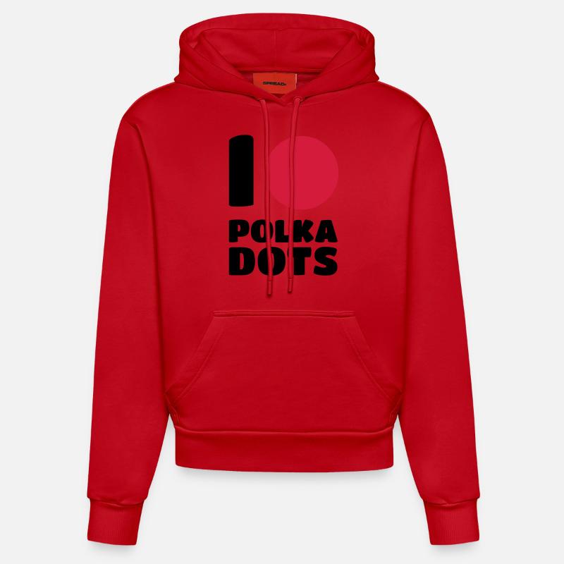 I love polka dots - Sweat à capuche bio ajusté fabriqué en UE - rouge