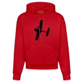 Airrace Flieger - Organic Fitted Hoodie Made in EU - Rot - Vorne
