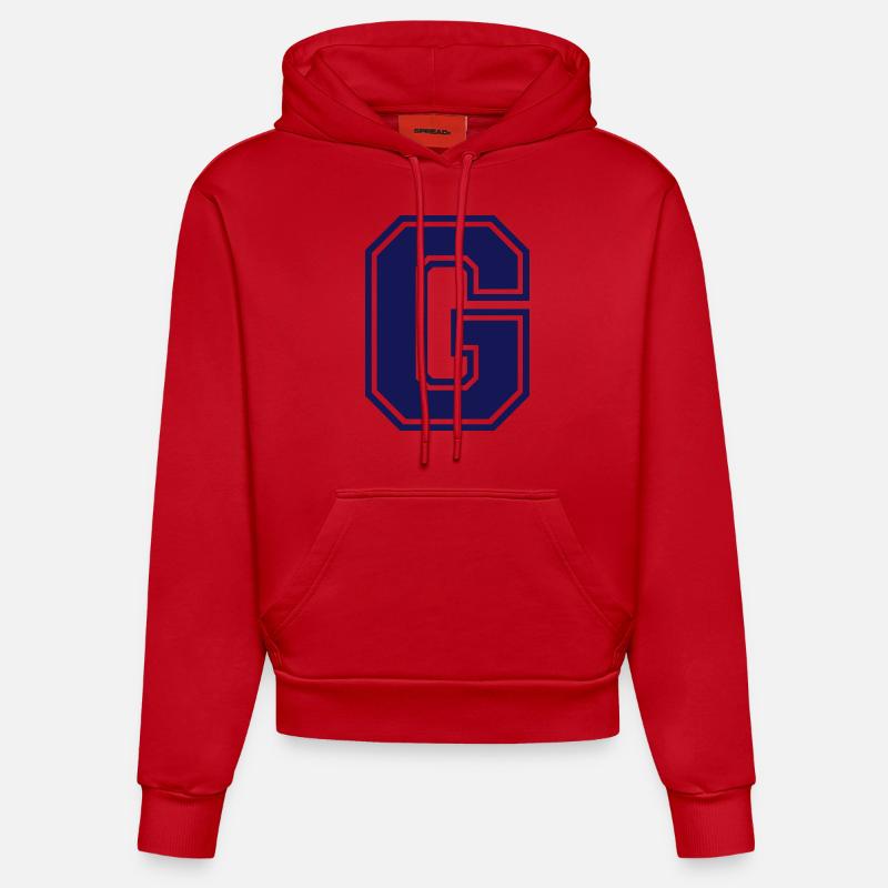 g - Sweat à capuche bio ajusté fabriqué en UE - rouge