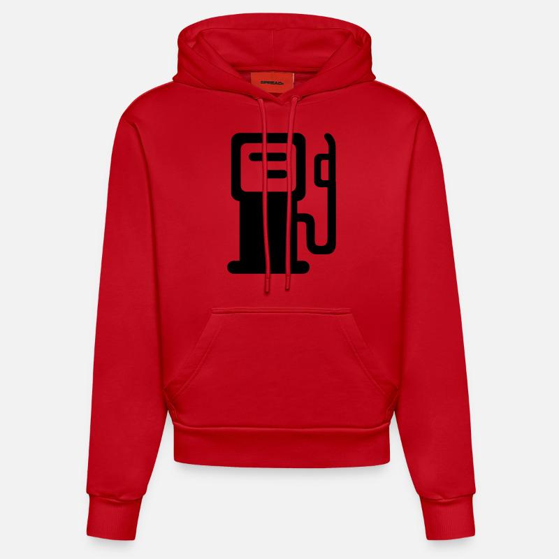 Poste d'essence - Sweat à capuche bio ajusté fabriqué en UE - rouge