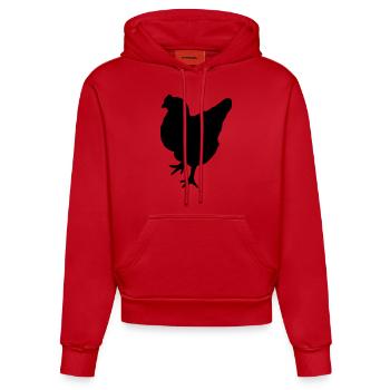 chicken - Organic Fitted Hoodie Made in EU - Rot - Vorne