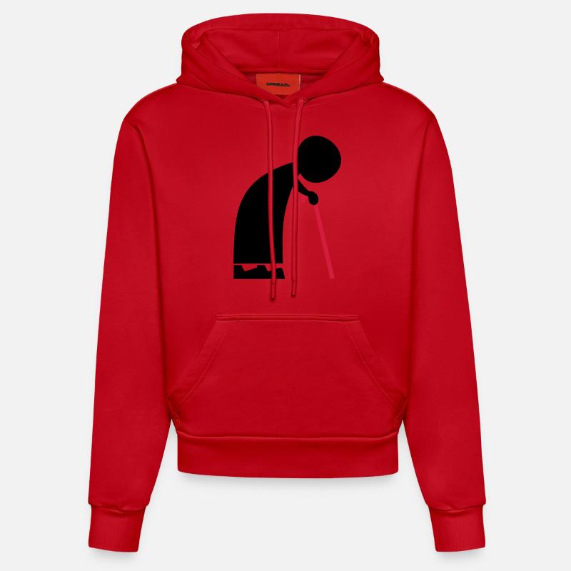 grand-mère - Sweat à capuche bio ajusté fabriqué en UE - rouge