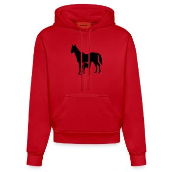pferd - Organic Fitted Hoodie Made in EU - Rot - Vorne