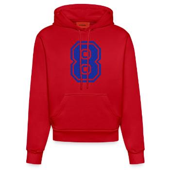 8 - Sweat à capuche bio ajusté fabriqué en UE - rouge - Devant