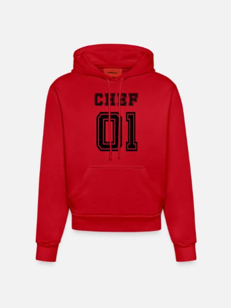 Chef - Organic Fitted Hoodie Made in EU - Rot