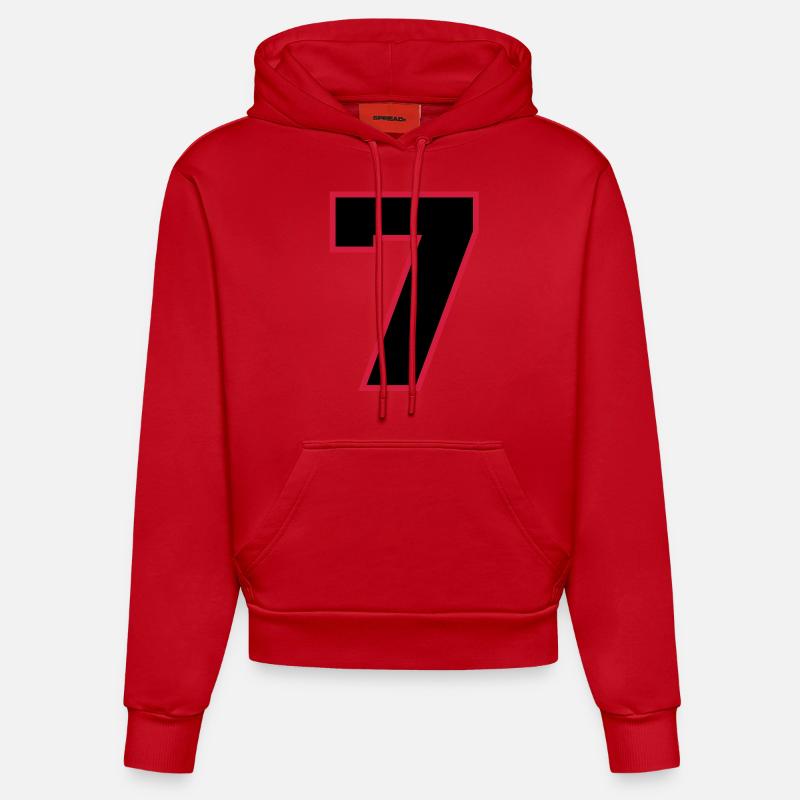 2cnumber7 - Sweat à capuche bio ajusté fabriqué en UE - rouge
