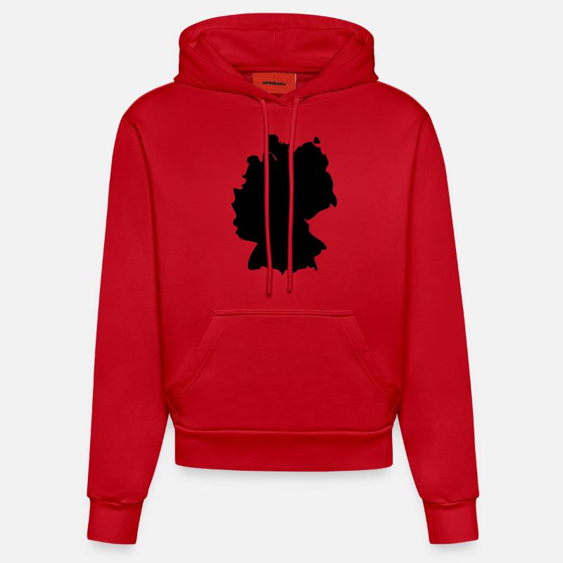 Germany - Sweat à capuche bio ajusté fabriqué en UE - rouge
