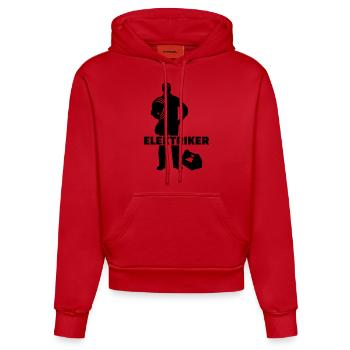 Elektriker - Organic Fitted Hoodie Made in EU - Rot - Vorne