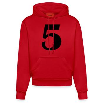 5 - Organic Fitted Hoodie Made in EU - Rot - Vorne