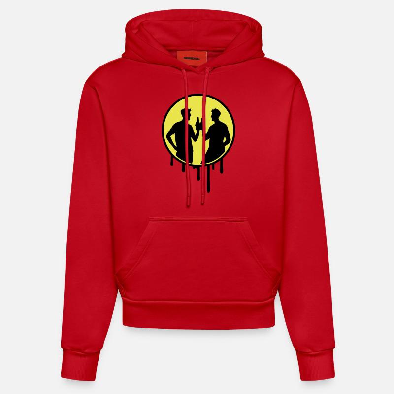 Célébrations de groupe en équipe - Sweat à capuche bio ajusté fabriqué en UE - rouge
