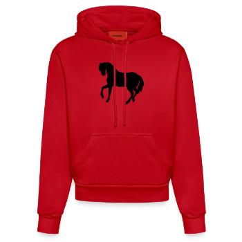 Cute Pony - Organic Fitted Hoodie Made in EU - red - Front