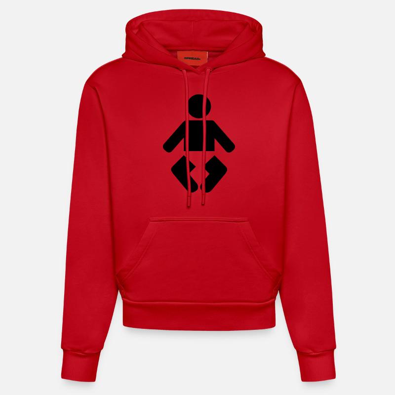 bébé - Sweat à capuche bio ajusté fabriqué en UE - rouge