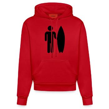 Surfing - Organic Fitted Hoodie Made in EU - red - Front