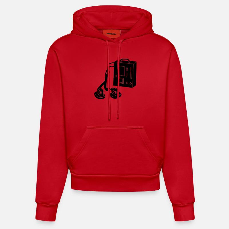 Défibrillateur_d1 - Sweat à capuche bio ajusté fabriqué en UE - rouge
