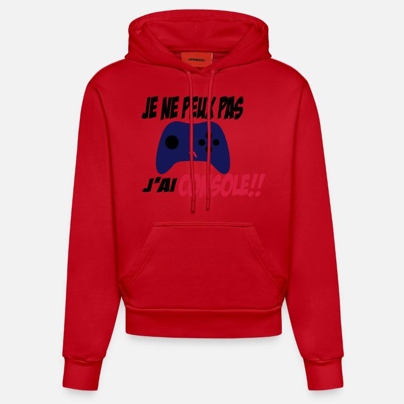 j'ai console - Sweat à capuche bio ajusté fabriqué en UE - rouge