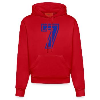 7 - Sweat à capuche bio ajusté fabriqué en UE - rouge - Devant