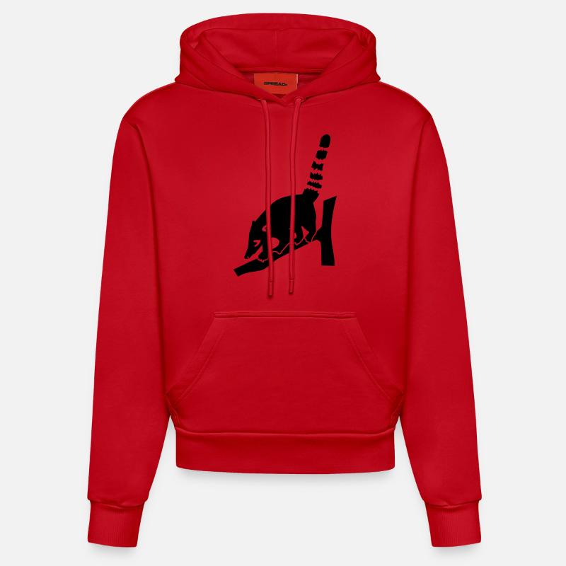 Coati - Sweat à capuche bio ajusté fabriqué en UE - rouge