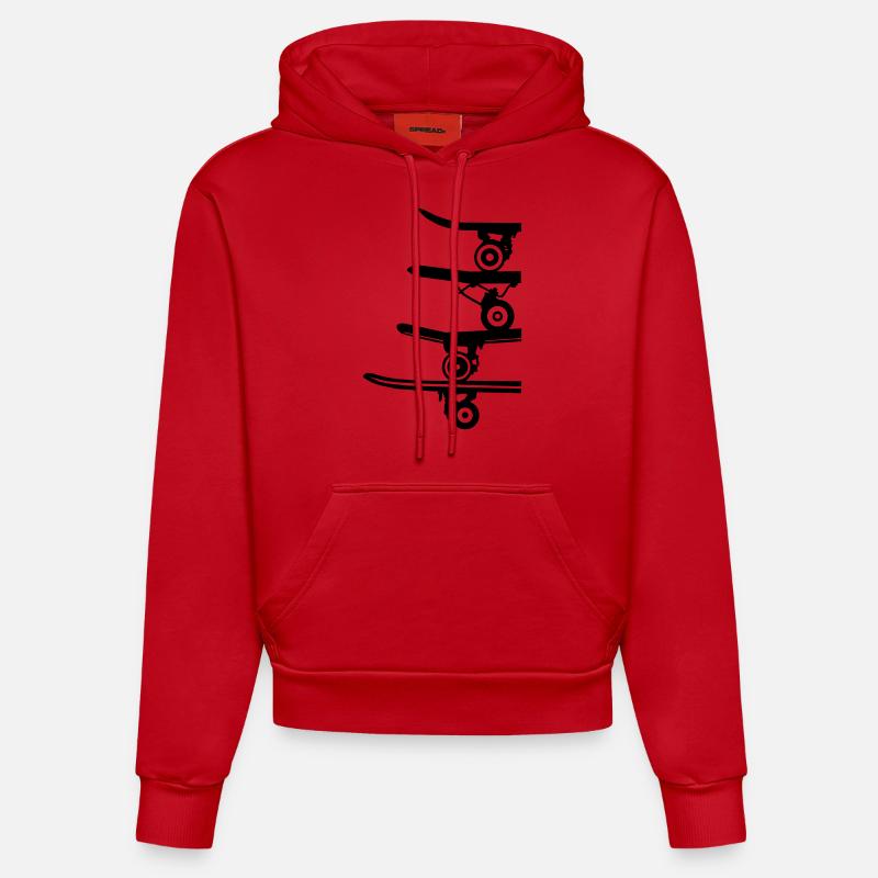 boards collection - Sweat à capuche bio ajusté fabriqué en UE - rouge