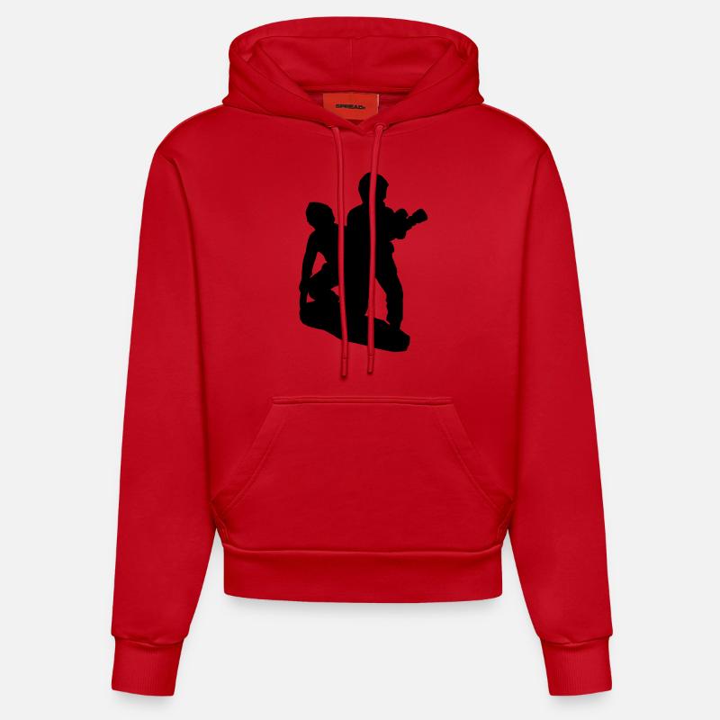 Pompier Equipe d'attaque BAT - Sweat à capuche bio ajusté fabriqué en UE - rouge