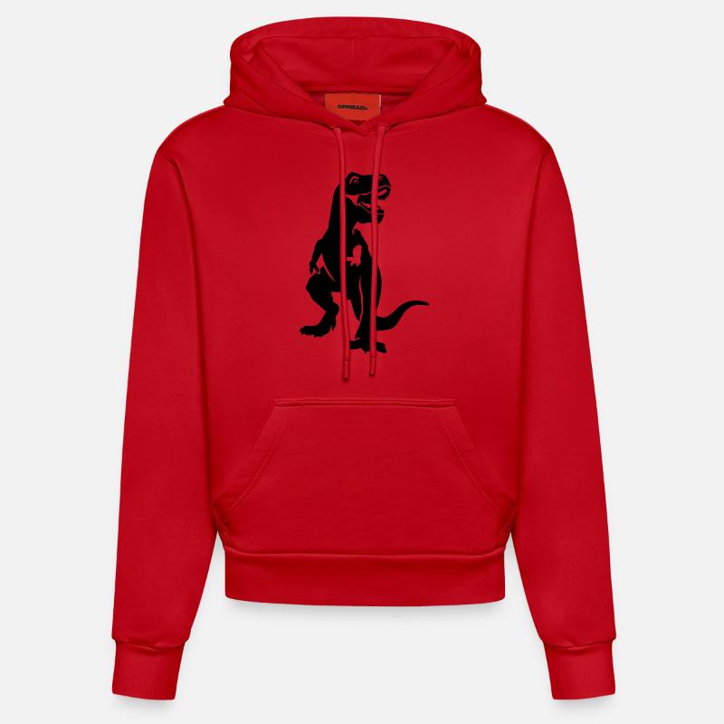T-Rex - Sweat à capuche bio ajusté fabriqué en UE - rouge