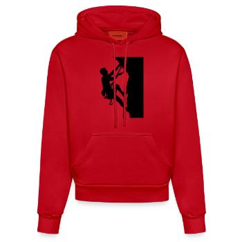 Climbing - Organic Fitted Hoodie Made in EU - red - Front