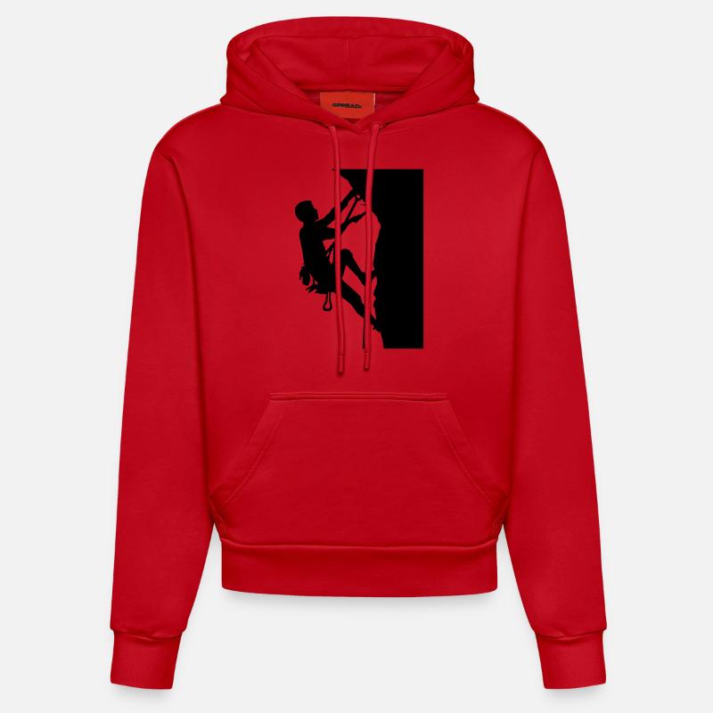 Klettern - Organic Fitted Hoodie Made in EU - Rot