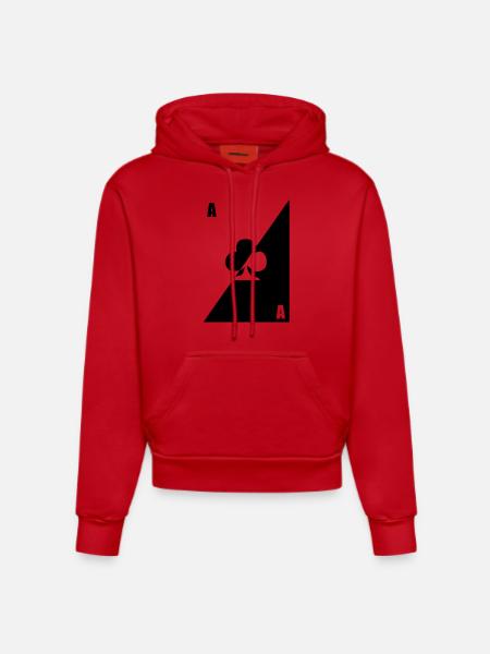 map as black white clover - Organic Fitted Hoodie Made in EU - red