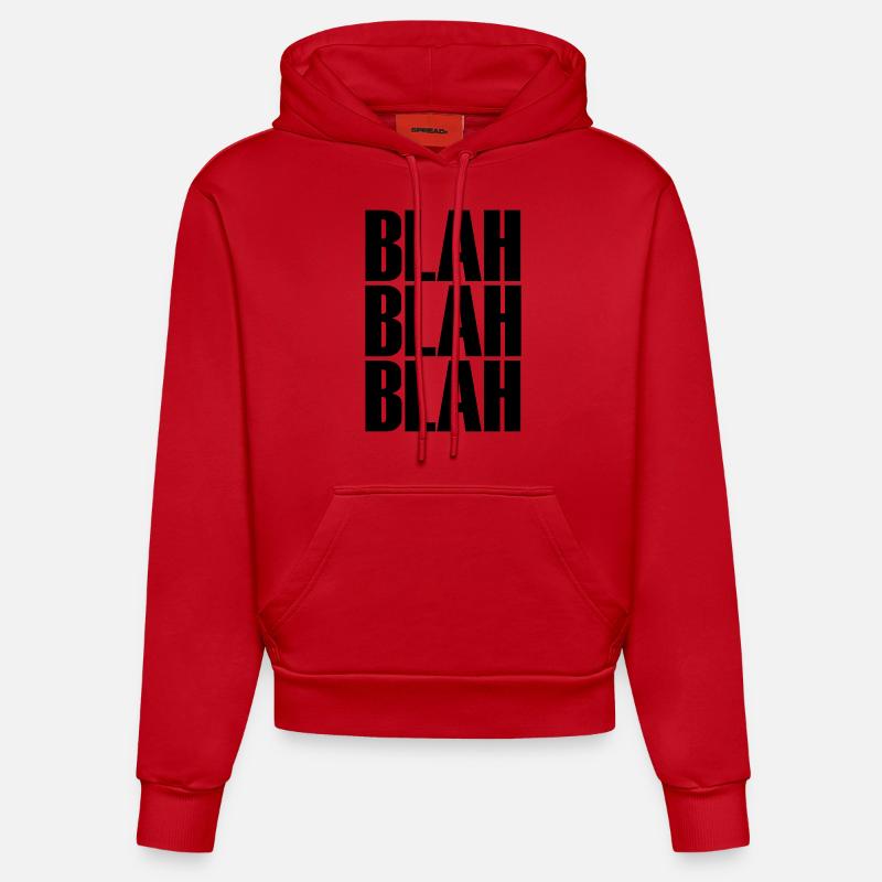 bla bla bla POP - Sweat à capuche bio ajusté fabriqué en UE - rouge