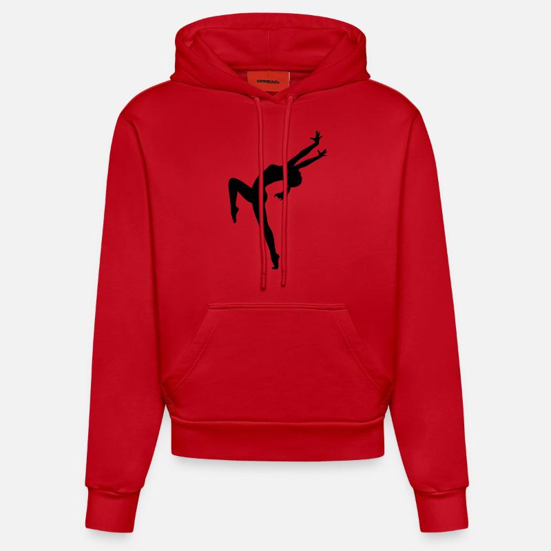 Danse - Sweat à capuche bio ajusté fabriqué en UE - rouge