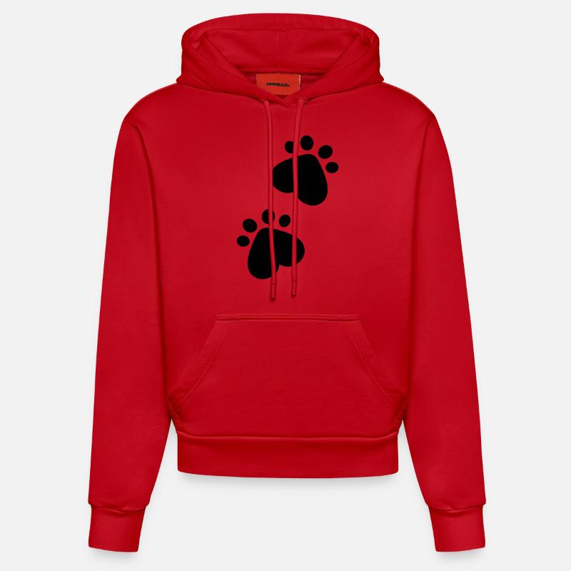 Pattes - Sweat à capuche bio ajusté fabriqué en UE - rouge