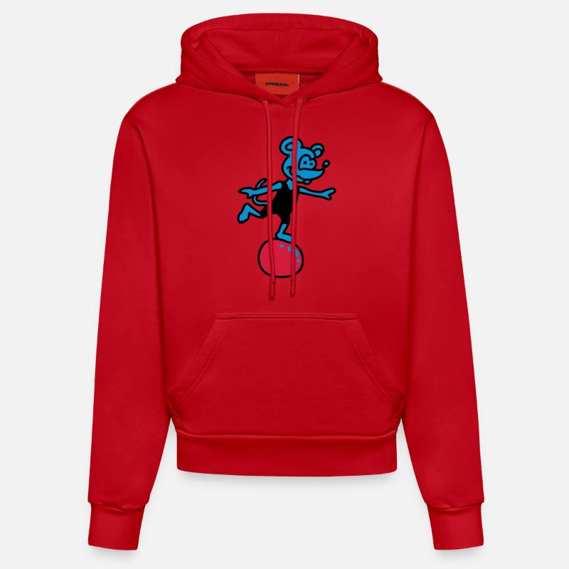 souris sportif 3 - Sweat à capuche bio ajusté fabriqué en UE - rouge