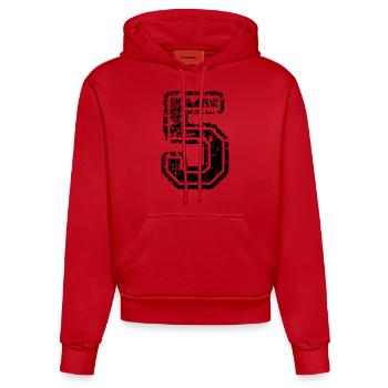 5 - Nummer - Organic Fitted Hoodie Made in EU - Rot - Vorne
