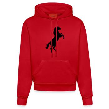 Cheval - Sweat à capuche bio ajusté fabriqué en UE - rouge - Devant