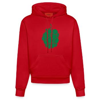 Hopfendolde - Organic Fitted Hoodie Made in EU - Rot - Vorne