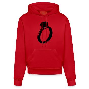 diamond_ring - Organic Fitted Hoodie Made in EU - red - Front