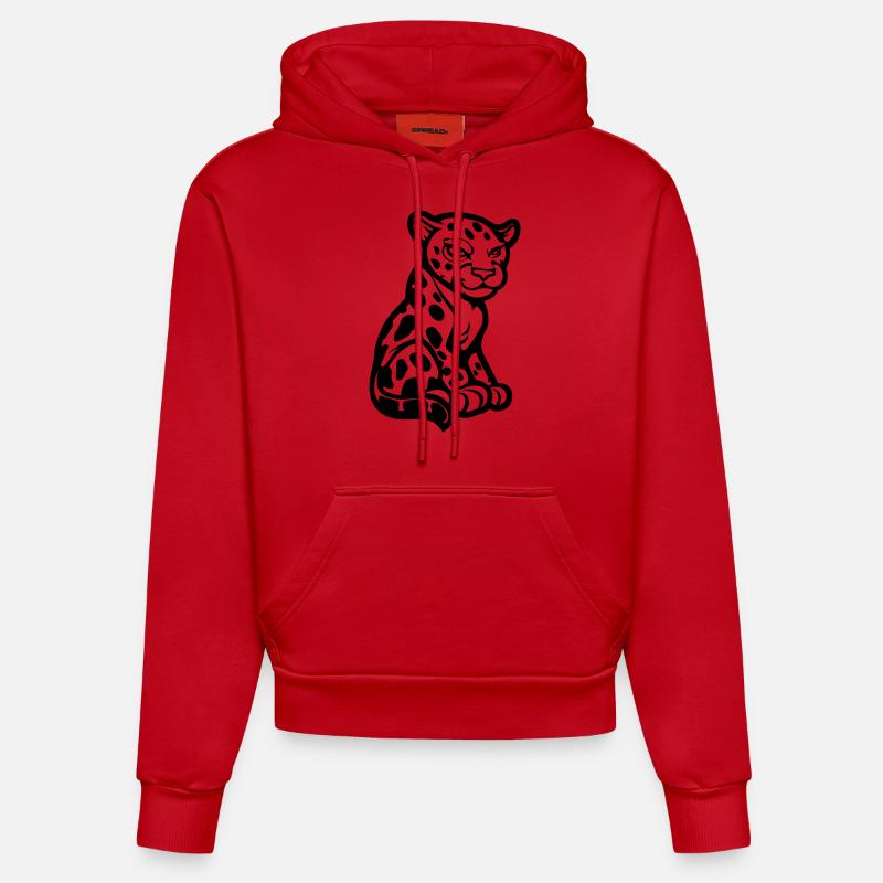 gepard tier comic - Organic Fitted Hoodie Made in EU - Rot