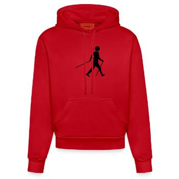 Nordic Walker - Wandern - Spazieren - Organic Fitted Hoodie Made in EU - Rot - Vorne
