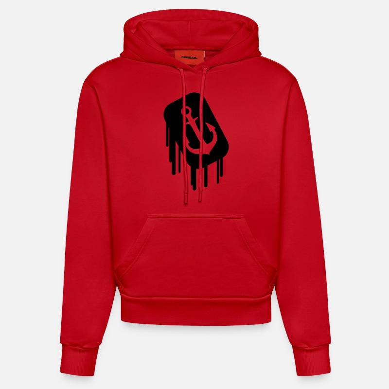 anker_2 - Sweat à capuche bio ajusté fabriqué en UE - rouge
