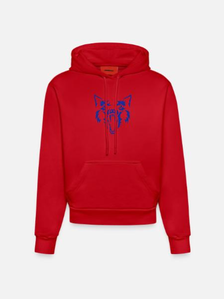 wolf werewolf werewolf 3 - Organic Fitted Hoodie Made in EU - red