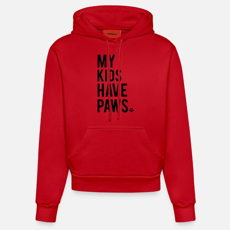 Paws - Sweat à capuche bio ajusté fabriqué en UE - rouge