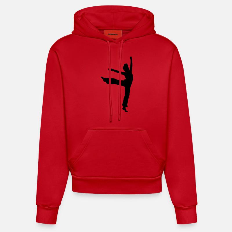 dansant - Sweat à capuche bio ajusté fabriqué en UE - rouge