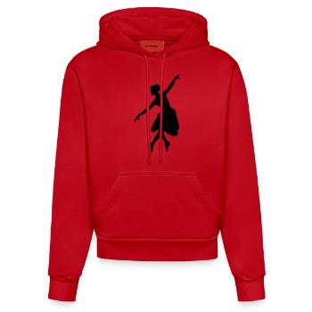 Vector Ballet dancer Silhouette - Organic Fitted Hoodie Made in EU - red - Front