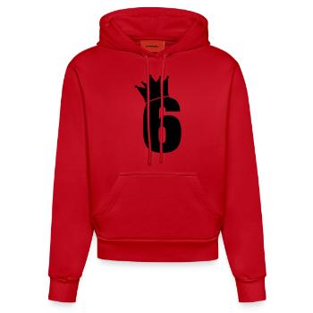 6_krone_f1 - Sweat à capuche bio ajusté fabriqué en UE - rouge - Devant