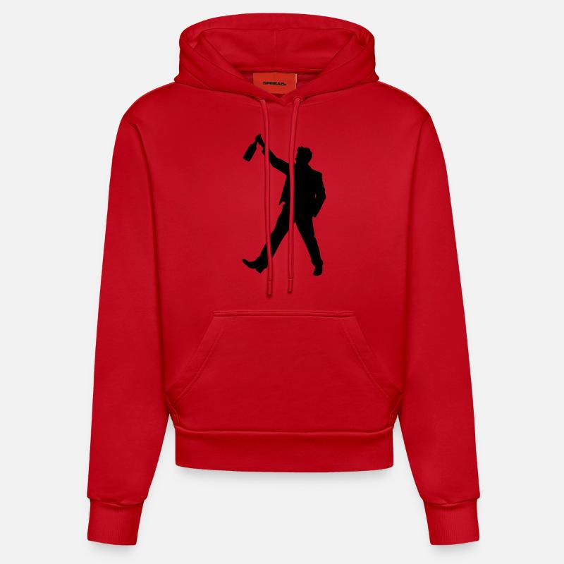 Icône de boisson - Sweat à capuche bio ajusté fabriqué en UE - rouge