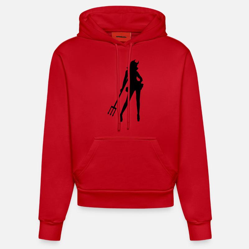 she_devil - Sweat à capuche bio ajusté fabriqué en UE - rouge