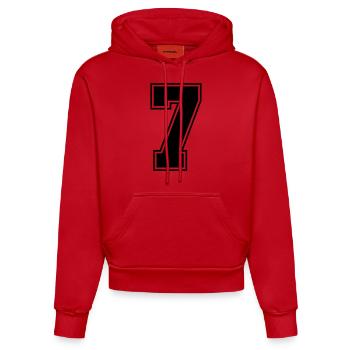 7 - Organic Fitted Hoodie Made in EU - Rot - Vorne